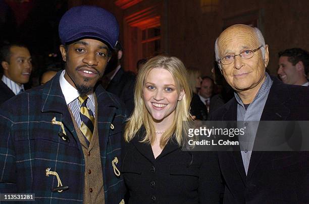 Andre 3000, Reese Witherspoon and Norman Lear at the Declare Yourself "Hollywood Celebrates Democracy" event on March 2. Declare Yourself is a...
