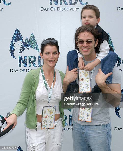 Lesli Kay, Keith Coulouris and son Jackson during NRDC Day Of Discovery Fair - Arrivals at Wadsworth Theater Grounds in Westwood, California, United...