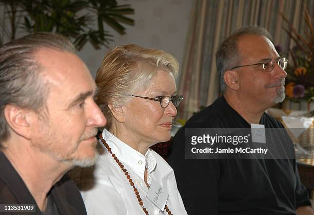 Wes Craven, Ellen Burstyn and Tom Fontana during The Creative Coalition's Private TCC Meeting with House Minority Leader Nancy Pelosi at The Four...