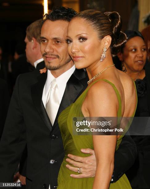 Marc Anthony and Jennifer Lopez during The 78th Annual Academy Awards  Arrivals at Kodak Theatre in Hollywood, California, United States.