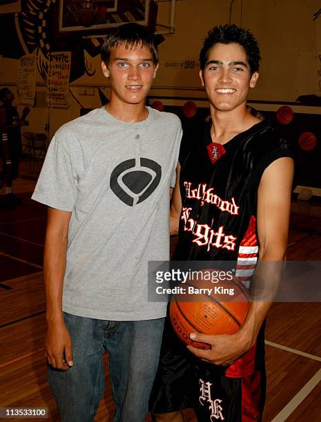 Tanner Hoechlin and Tyler Hoechlin during Hollywood Knights Celebrity Basketball Game - Garden Grove - May 19, 2004 at Garden Grove High School in...