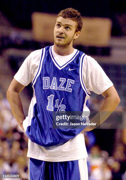 Justin Timberlake during *NSYNC's Challenge for the Children VI - Day 3 - Basketball Game at Office Depot Center in Sunrise, Florida, United States.