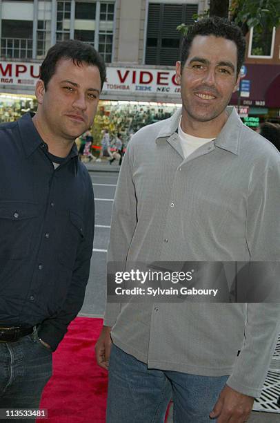 Jimmy Kimmel, Adam Carolla during Premiere Party for Comedy Central's New Series "Crank Yankers" at Caroline's in New York City, New York, United...