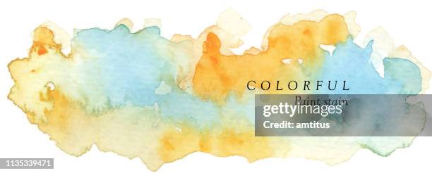 ilustraciones, imágenes clip art, dibujos animados e iconos de stock de mancha colorida de la pintura - watercolor background