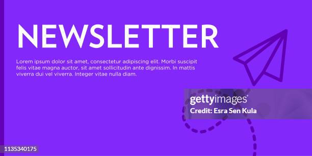 newsletter flat web banner - paper aeroplane stock illustrations