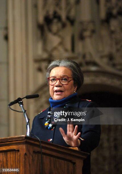 Marian Wright Edelman during The "Realizing the Dream" Martin Luther King Jr. Tribute - January 15, 2006 at Riverside Church in New York City, New...