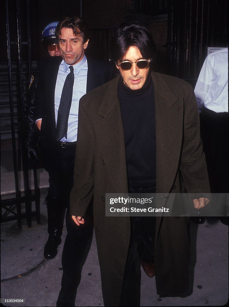 Robert De Niro and Al Pacino during Joseph Papp Funeral Service in ...