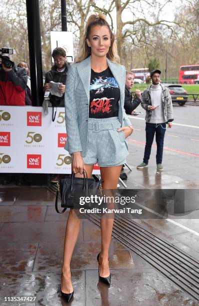 Olivia Attwood attends the 2019 'TRIC Awards' held at The Grosvenor House Hotel on March 12, 2019 in London, England.