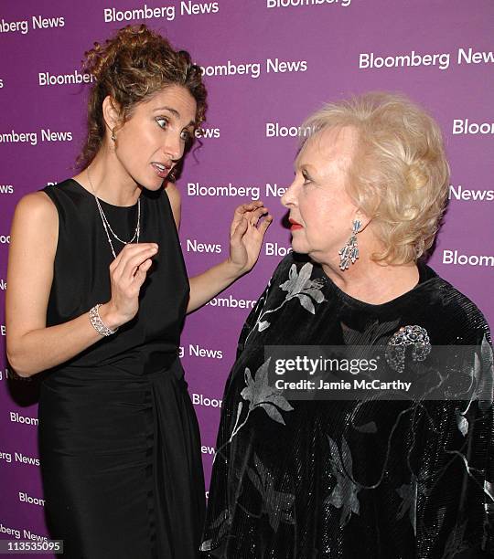 Melina Kanakaredes and Doris Roberts during Bloomberg News Cocktail Party - April 29, 2006 at Washington Hilton, Edison Suite in Washington D.C.,...