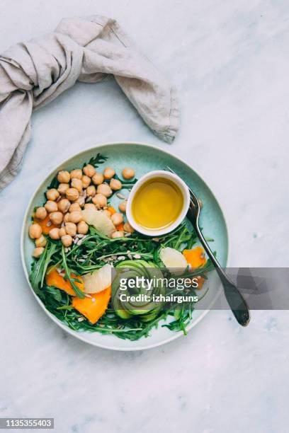 healthy nourishment bowl - chick pea salad stock pictures, royalty-free photos & images