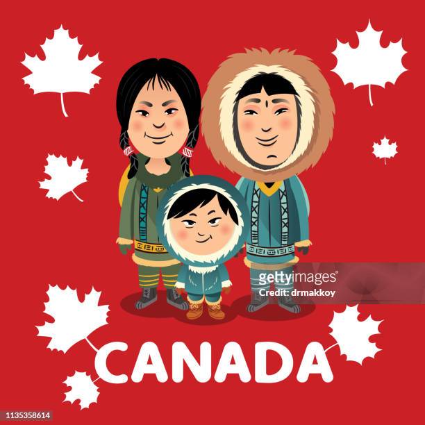 illustrations, cliparts, dessins animés et icônes de famille inuite - nord ouest américain