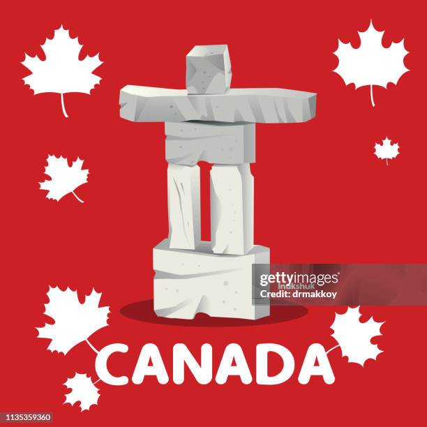 inuksuk - inukshuk stock illustrations