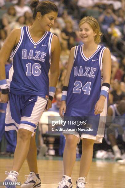 Jennifer Gimenez and Elisha Cuthbert during *NSYNC's Challenge for the Children VI - Day 3 - Basketball Game at Office Depot Center in Sunrise,...