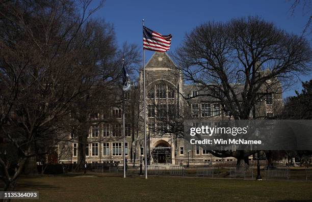 The campus of Georgetown University is shown March 12, 2019 in Washington, DC. Georgetown University and several other schools including Yale,...