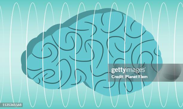 brain waves - alzheimers brain stock illustrations