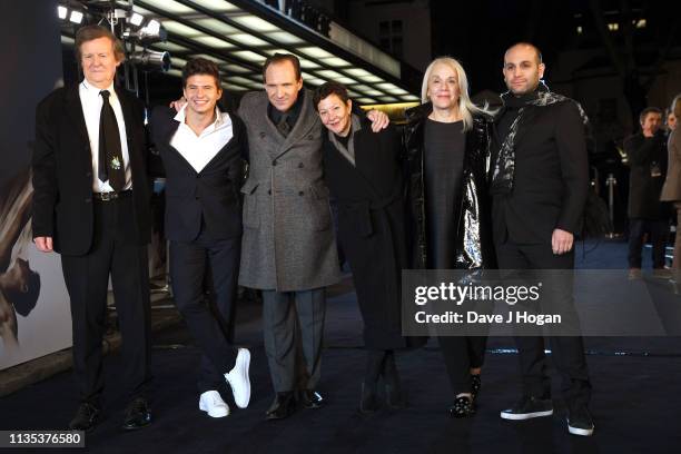 David Hare, Oleg Ivenko, Ralph Fiennes, Gabriella Tana and Ilan Eshkeri and attend "The White Crow" UK Premiere held at The Curzon Mayfair on March...