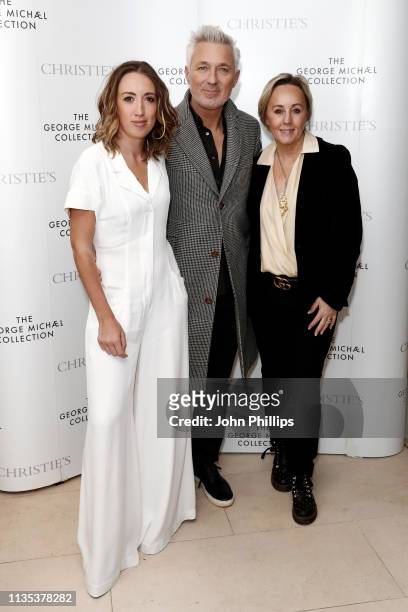 Harley Moon Kemp, Martin Kemp and Shirlie Holliman attend the George Michael Collection VIP Reception at Christies on March 12, 2019 in London,...