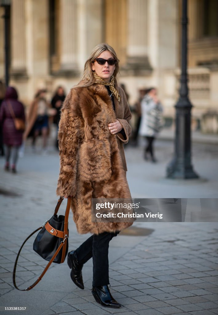 Street Style - Paris Fashion Week Womenswear Fall/Winter 2019/2020 : Day Nine