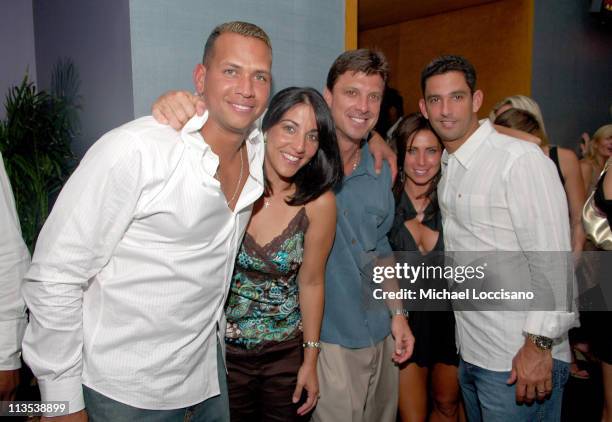 Alex Rodriguez of the New York Yankees, Marie Martinez, Tino Martinez of the New York Yankees, Laura Posada and Jorge Posada of the New York Yankees...