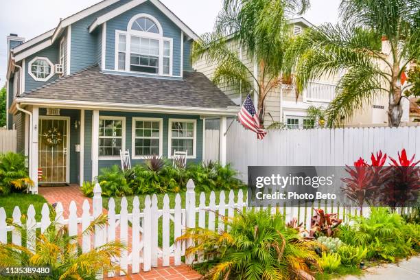 a beautiful wooden house in the coronado island district in san diego southern california - san diego house stock pictures, royalty-free photos & images