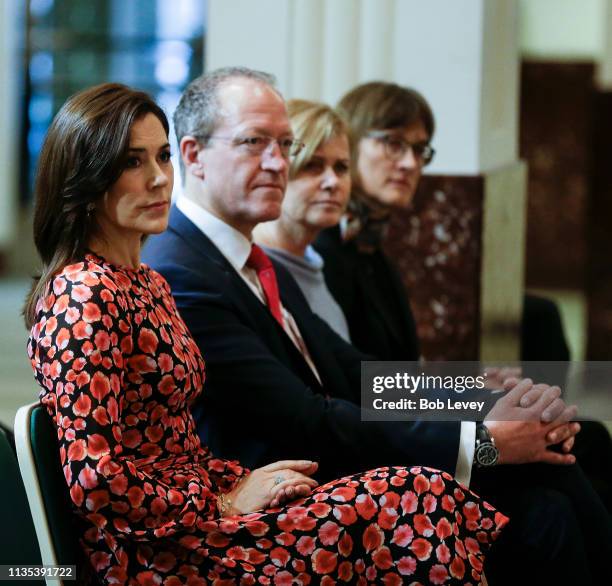 Mary, Crown Princess of Denmark during her visit on March 12, 2019 in Houston, Texas .