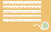 Set of ornamental lace borders. Vector illustration in vintage style