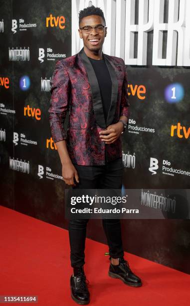 Famous attends the "La Caza. Monteperdido" premiere at Callao cinema on March 12, 2019 in Madrid, Spain.