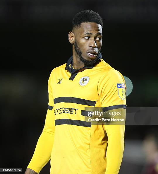 Jamille Matt of Newport County in action during the Sky Bet League ...
