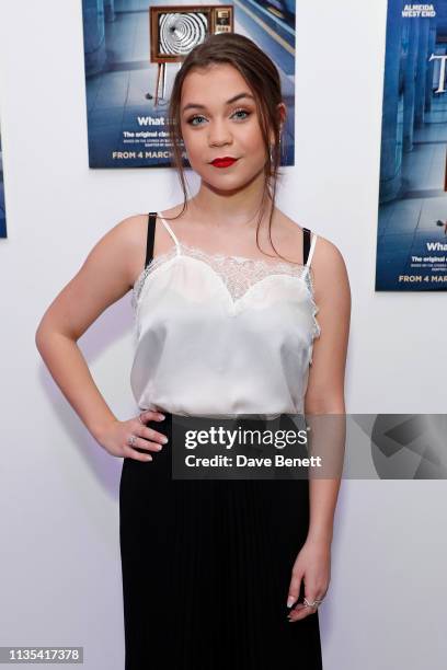 Adrianna Bertola attends the press night after party for "The Twilight Zone" at The h Club on March 12, 2019 in London, England.
