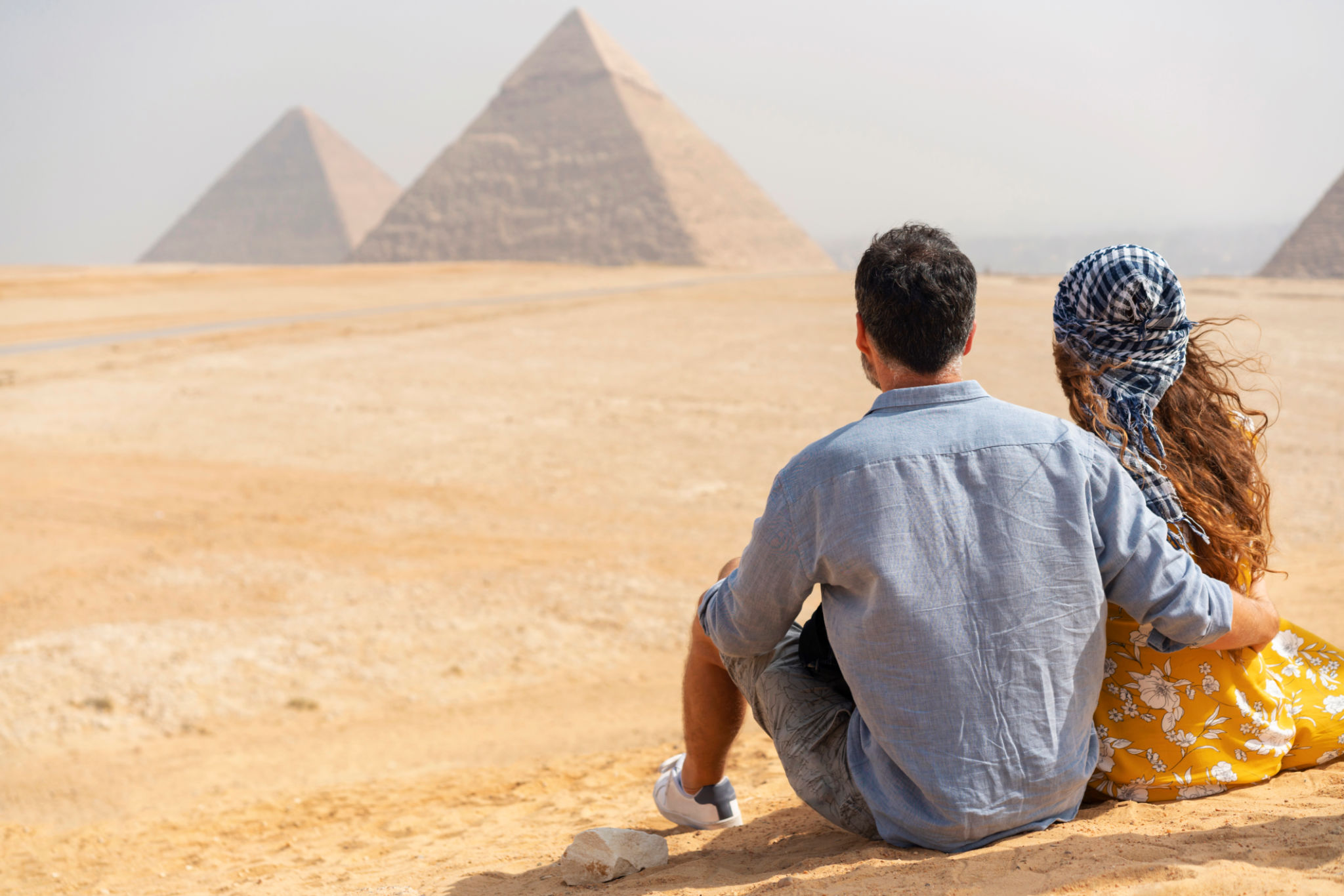 tourist visiting pyramids