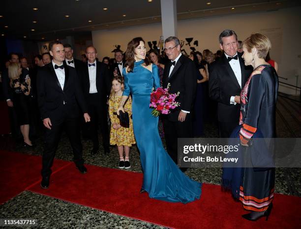 Mary, Crown Princess of Denmark arrives for a Gala Dinner at the Museum of Fine Arts on March 12, 2019 in Houston, Texas.