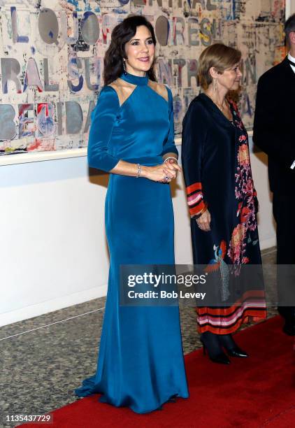 Mary, Crown Princess of Denmark arrives for a Gala Dinner at the Museum of Fine Arts on March 12, 2019 in Houston, Texas.