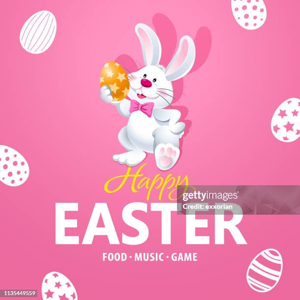 復活節派對兔子邀請函 - easter bunny 幅插畫檔、美工圖案、卡通及圖標