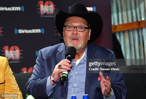 Jim Ross attends SiriusXM's "Busted Open" celebrating 10th Anniversary In New York City on the eve of WrestleMania 35 on April 6, 2019 in New York...