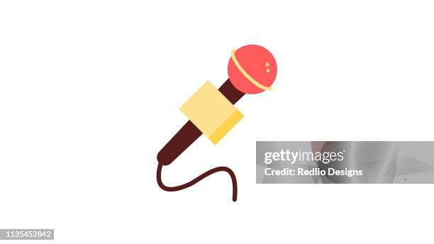 bildbanksillustrationer, clip art samt tecknat material och ikoner med mikrofon med tråd ikon - mikrofon