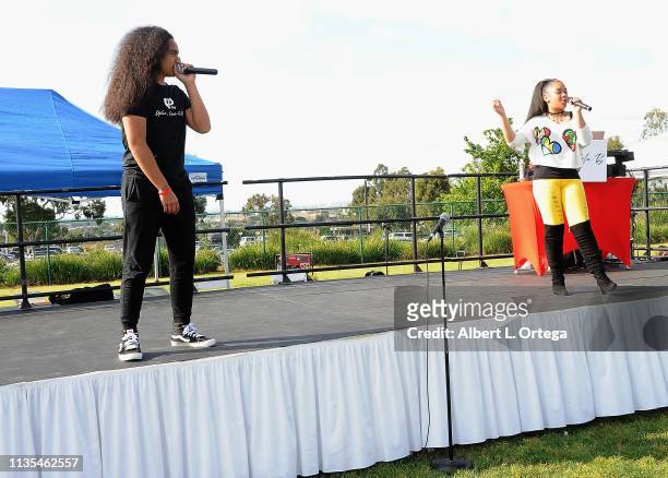 Siaki Sii and Nancy Fifita perform at the City Of Carson's Presentation of "Autism Awareness 5K Walk/Run"ds held at California State University...