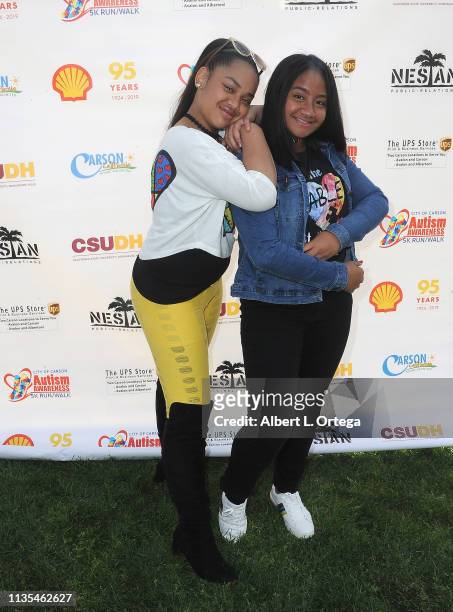 Nancy Fifita and Bluani attend City Of Carson's Presentation of "Autism Awareness 5K Walk/Run"ds held at California State University Dominguez Hills...