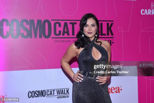 Jessica Decote poses for photos during the red carpet of Cosmopolitan Fashion Night at Campo Marte on March 12, 2019 in Mexico City, Mexico.