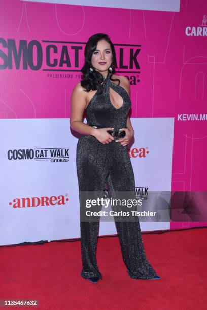 Jessica Decote poses for photos during the red carpet of Cosmopolitan Fashion Night at Campo Marte on March 12, 2019 in Mexico City, Mexico.