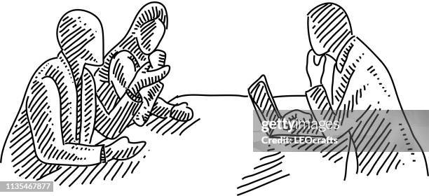 business meeting zeichnung - happy businessman icon stock-grafiken, -clipart, -cartoons und -symbole