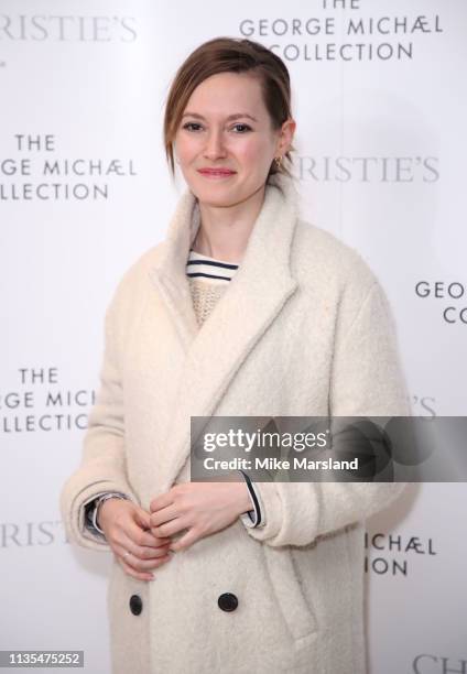 Lydia Wilson attends The George Michael Collection VIP Reception at Christies on March 12, 2019 in London, England.