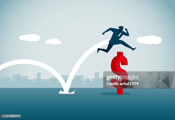 obstacle course - bouncing stock illustrations