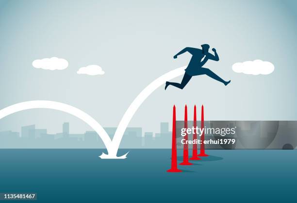 obstacle course - overcome barriers stock illustrations