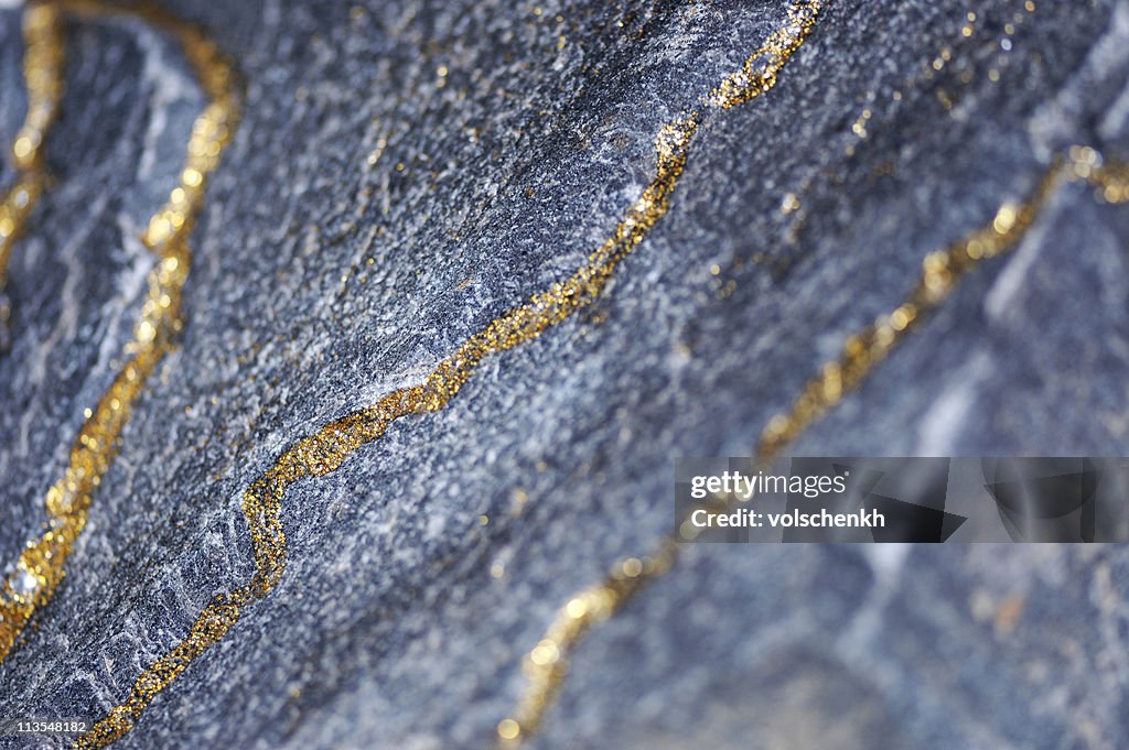 Gold encrusted rock