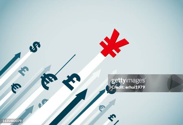 chinese yuan note - yuan symbol stock illustrations