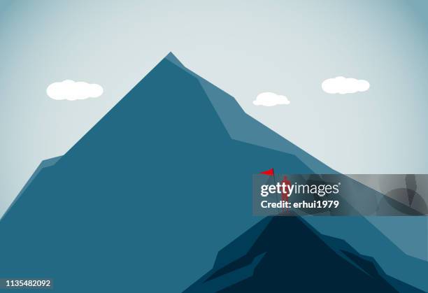 pursuit - concept - climbing a mountain stock illustrations