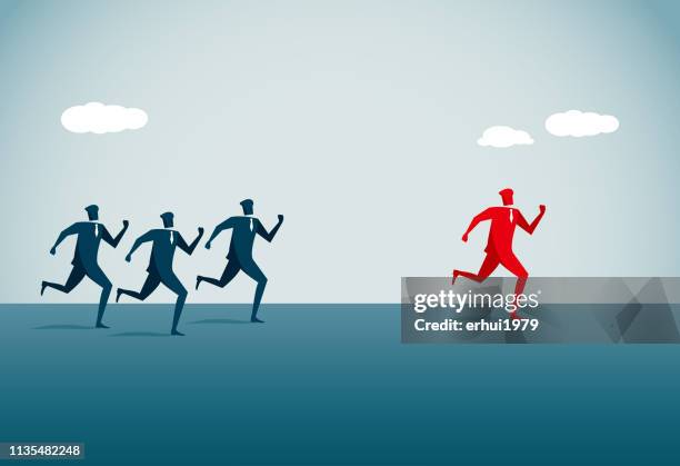 illustrations, cliparts, dessins animés et icônes de poursuite - concept - dépasser