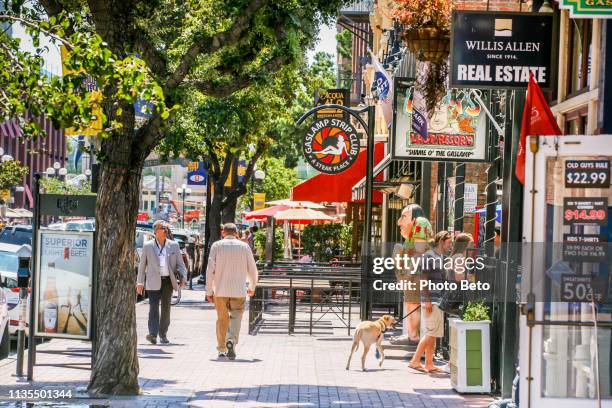 the fifth avenue in the gaslamp quarter in downtown san diego in southern california - san diego house stock pictures, royalty-free photos & images