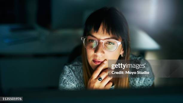 i wonder... - woman eyeglasses stock pictures, royalty-free photos & images