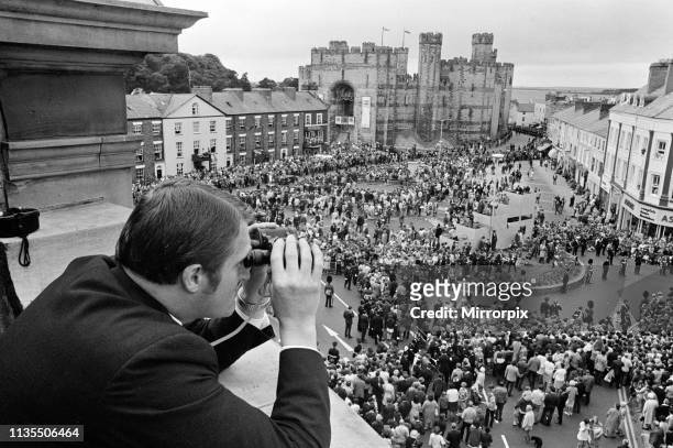 The Investiture of Prince Charles at Caernarfon Castle, Caernarfon, Wales, 1st July 1969.